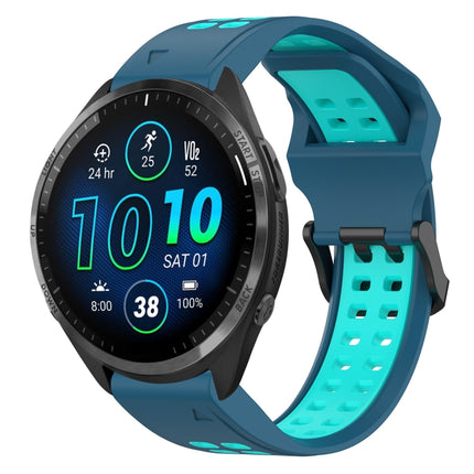 Two Color Reverse Buckle 22mm Silicone Watch Band, For Garmin Forerunner 965, For Garmin Instinct Crossover