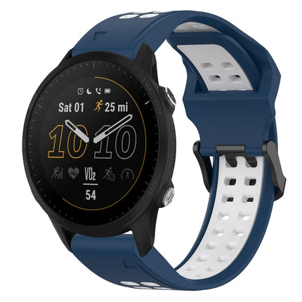 Two Color Reverse Buckle 22mm Silicone Watch Band, For Garmin Instinct Crossover Solar, For Garmin Forerunner 955
