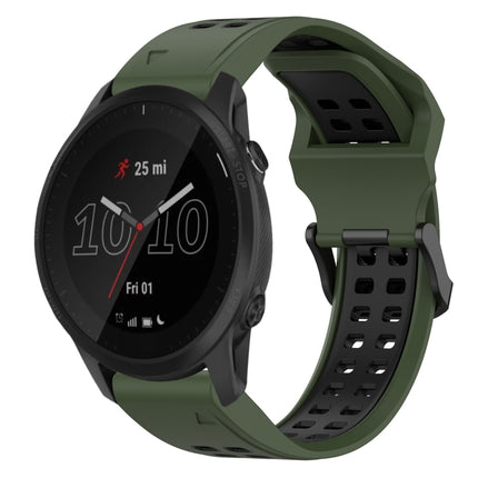 Two Color Reverse Buckle 22mm Silicone Watch Band, For Garmin Forerunner 945