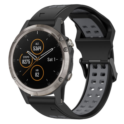 Two Color Reverse Buckle 22mm Silicone Watch Band, For Garmin Fenix 5, For Garmin Fenix 5 Plus
