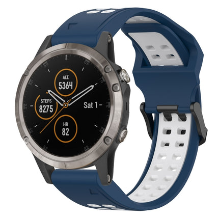 Two Color Reverse Buckle 22mm Silicone Watch Band, For Garmin Fenix 5, For Garmin Fenix 5 Plus