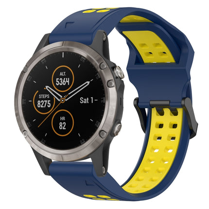 Two Color Reverse Buckle 22mm Silicone Watch Band, For Garmin Fenix 5, For Garmin Fenix 5 Plus