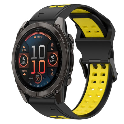 Two Color Reverse Buckle 22mm Silicone Watch Band, For Garmin Fenix 8 AMOLED 47mm, For Garmin MARQ Athlete (Gen 2)
