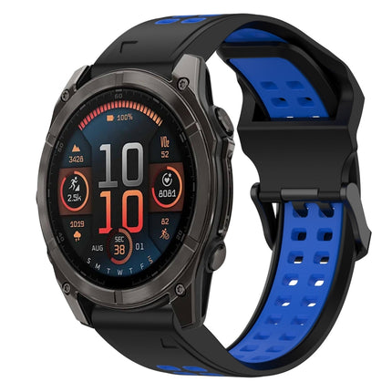 Two Color Reverse Buckle 22mm Silicone Watch Band, For Garmin Fenix 8 AMOLED 47mm, For Garmin MARQ Athlete (Gen 2)