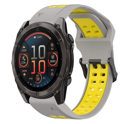 Two Color Reverse Buckle 22mm Silicone Watch Band, For Garmin Fenix 8 AMOLED 47mm, For Garmin MARQ Athlete (Gen 2)