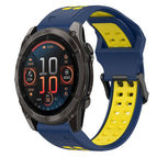 For Garmin Fenix 8 AMOLED 47mm / Blue+Yellow
