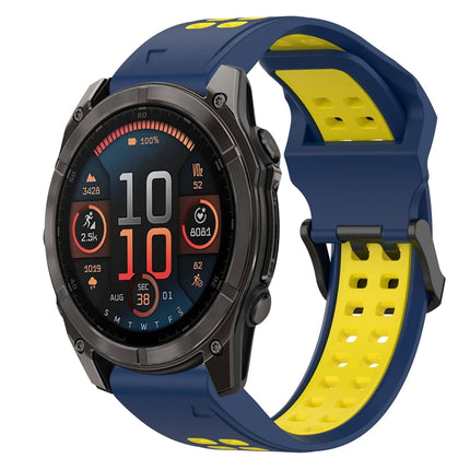 Two Color Reverse Buckle 22mm Silicone Watch Band, For Garmin Fenix 8 AMOLED 47mm, For Garmin MARQ Athlete (Gen 2)