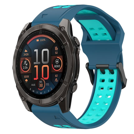 Two Color Reverse Buckle 22mm Silicone Watch Band, For Garmin Fenix 8 AMOLED 47mm, For Garmin MARQ Athlete (Gen 2)