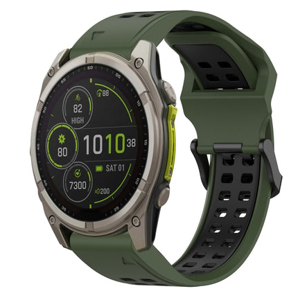 Two Color Reverse Buckle 22mm Silicone Watch Band, For Garmin Fenix E 47mm, For Garmin Fenix 8 MIP 47mm
