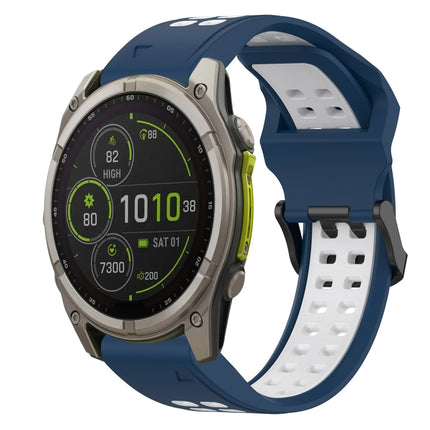 Two Color Reverse Buckle 22mm Silicone Watch Band, For Garmin Fenix E 47mm, For Garmin Fenix 8 MIP 47mm