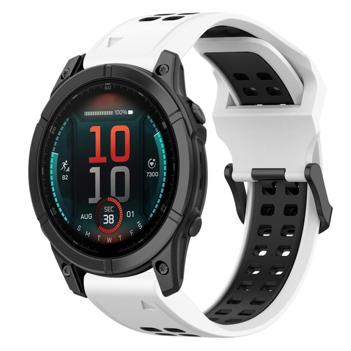 Two Color Reverse Buckle 22mm Silicone Watch Band, For Garmin Fenix E 47mm, For Garmin Fenix 8 MIP 47mm