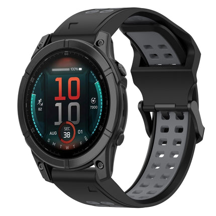 Two Color Reverse Buckle 22mm Silicone Watch Band, For Garmin Fenix E 47mm, For Garmin Fenix 8 MIP 47mm