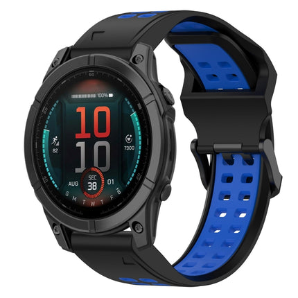 Two Color Reverse Buckle 22mm Silicone Watch Band, For Garmin Fenix E 47mm, For Garmin Fenix 8 MIP 47mm