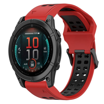Two Color Reverse Buckle 22mm Silicone Watch Band, For Garmin Fenix E 47mm, For Garmin Fenix 8 MIP 47mm