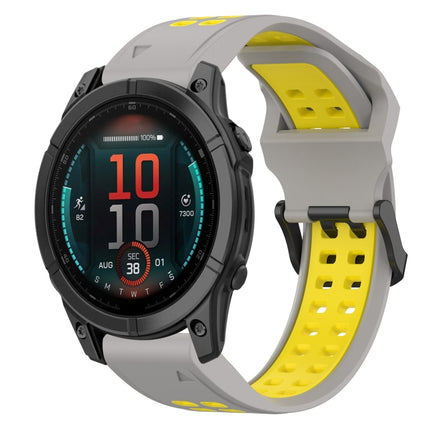 Two Color Reverse Buckle 22mm Silicone Watch Band, For Garmin Fenix E 47mm, For Garmin Fenix 8 MIP 47mm