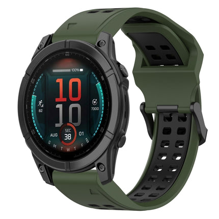 Two Color Reverse Buckle 22mm Silicone Watch Band, For Garmin Fenix E 47mm, For Garmin Fenix 8 MIP 47mm
