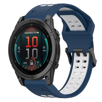 Two Color Reverse Buckle 22mm Silicone Watch Band, For Garmin Fenix E 47mm, For Garmin Fenix 8 MIP 47mm