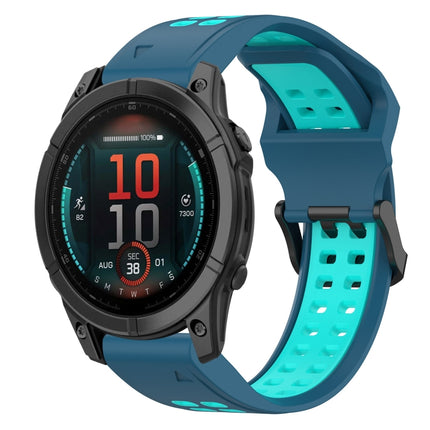 Two Color Reverse Buckle 22mm Silicone Watch Band, For Garmin Fenix E 47mm, For Garmin Fenix 8 MIP 47mm