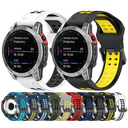 Two Color Reverse Buckle 22mm Silicone Watch Band, For Garmin Fenix E 47mm, For Garmin Fenix 8 MIP 47mm