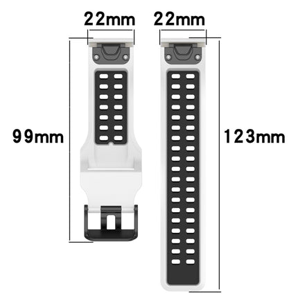 Two Color Reverse Buckle 22mm Silicone Watch Band, For Garmin Fenix 8 AMOLED 47mm, For Garmin MARQ Athlete (Gen 2)