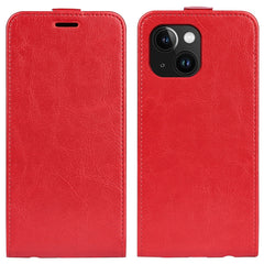 R64 Texture Single Vertical Flip Leather Phone Case, For iPhone 15