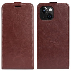 R64 Texture Single Vertical Flip Leather Phone Case, For iPhone 15