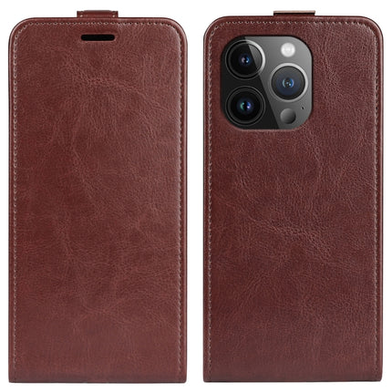 R64 Texture Single Vertical Flip Leather Phone Case, For iPhone 16 Pro, For iPhone 16 Plus, For iPhone 16, For iPhone 15 Pro Max, For iPhone 15 Pro, For iPhone 15 Plus