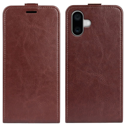 R64 Texture Single Vertical Flip Leather Phone Case, For iPhone 16 Pro, For iPhone 16 Plus, For iPhone 16, For iPhone 15 Pro Max, For iPhone 15 Pro, For iPhone 15 Plus