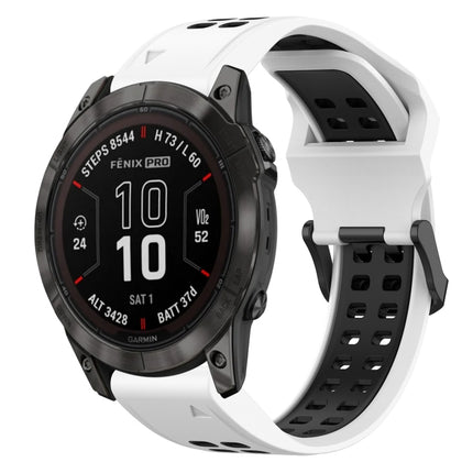 Two Color Reverse Buckle 26mm Silicone Watch Band, For Garmin Epix Pro 51mm, For Garmin Fenix 7X Pro 51mm