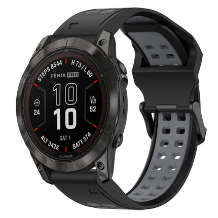 Two Color Reverse Buckle 26mm Silicone Watch Band, For Garmin Epix Pro 51mm, For Garmin Fenix 7X Pro 51mm