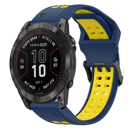 Two Color Reverse Buckle 26mm Silicone Watch Band, For Garmin Epix Pro 51mm, For Garmin Fenix 7X Pro 51mm