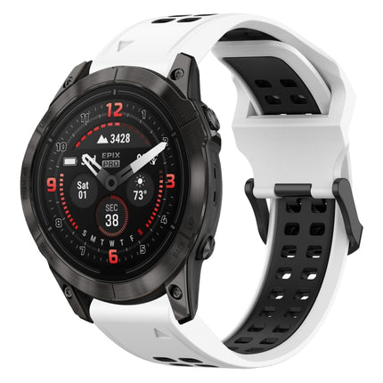 Two Color Reverse Buckle 26mm Silicone Watch Band, For Garmin Epix Pro 51mm, For Garmin Fenix 7X Pro 51mm