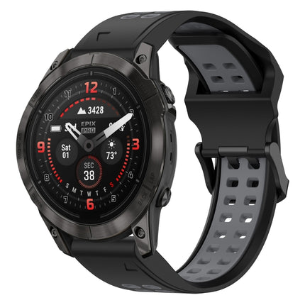 Two Color Reverse Buckle 26mm Silicone Watch Band, For Garmin Epix Pro 51mm, For Garmin Fenix 7X Pro 51mm