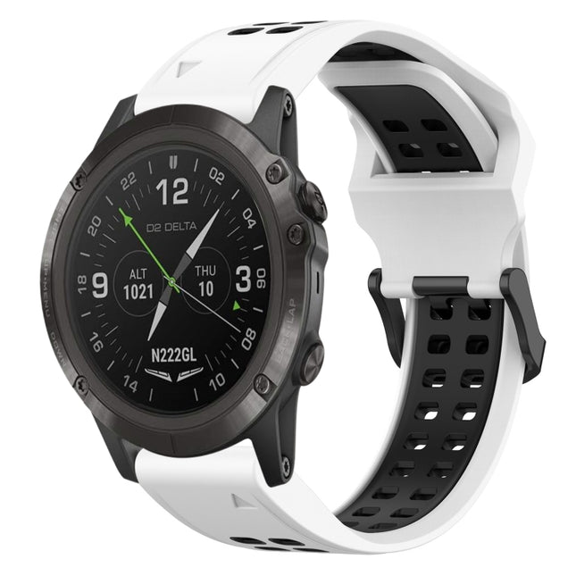 Two Color Reverse Buckle 26mm Silicone Watch Band, For Garmin D2 Delta PX