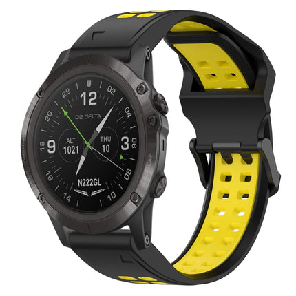 Two Color Reverse Buckle 26mm Silicone Watch Band, For Garmin D2 Delta PX