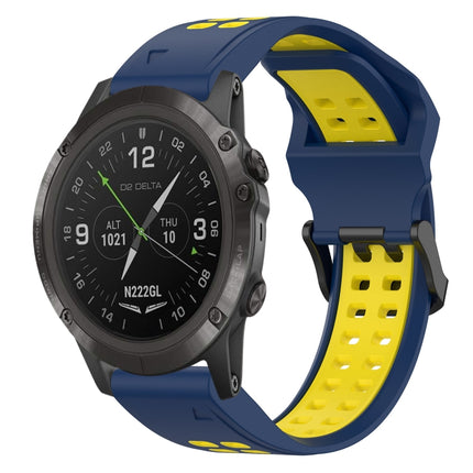 Two Color Reverse Buckle 26mm Silicone Watch Band, For Garmin D2 Delta PX