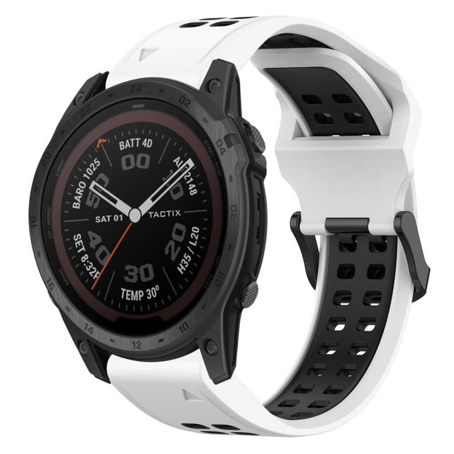 Two Color Reverse Buckle 26mm Silicone Watch Band, For Garmin TACTIX 7 Pro, For Garmin TACTIX 7