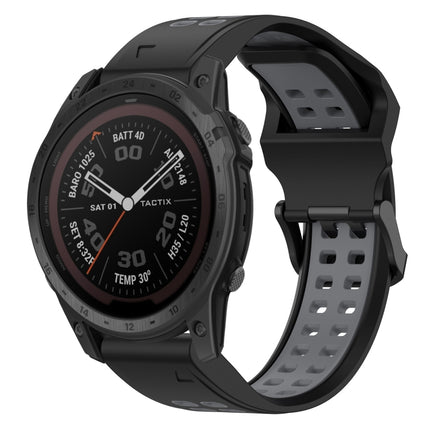 Two Color Reverse Buckle 26mm Silicone Watch Band, For Garmin TACTIX 7 Pro, For Garmin TACTIX 7