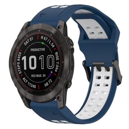 Two Color Reverse Buckle 26mm Silicone Watch Band, For Garmin Fenix 7X, For Garmin Fenix 7X Solar