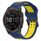 For Garmin Fenix 7X / Blue+Yellow