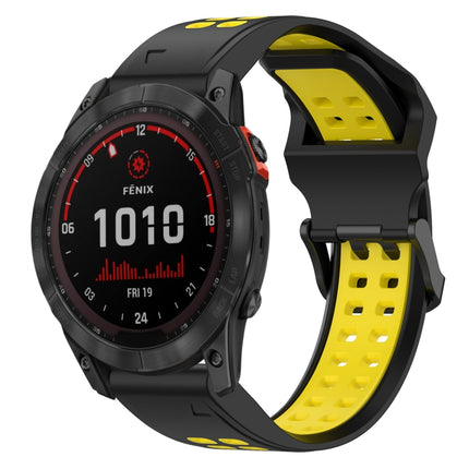 Two Color Reverse Buckle 26mm Silicone Watch Band, For Garmin Fenix 7X, For Garmin Fenix 7X Solar