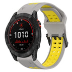 For Garmin Fenix 7X Solar / Grey+Yellow
