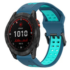 For Garmin Fenix 7X Solar / Blue+Water Duck