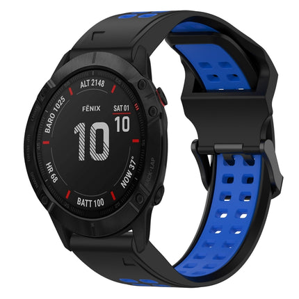 Two Color Reverse Buckle 26mm Silicone Watch Band, For Garmin Fenix 5X Plus, For Garmin Fenix 6X