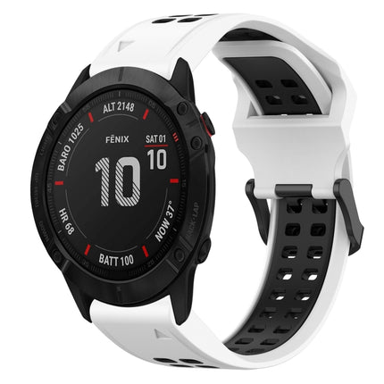 Two Color Reverse Buckle 26mm Silicone Watch Band, For Garmin Fenix 6X Pro, For Garmin Fenix 5X