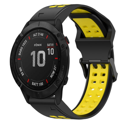 Two Color Reverse Buckle 26mm Silicone Watch Band, For Garmin Fenix 6X Pro, For Garmin Fenix 5X