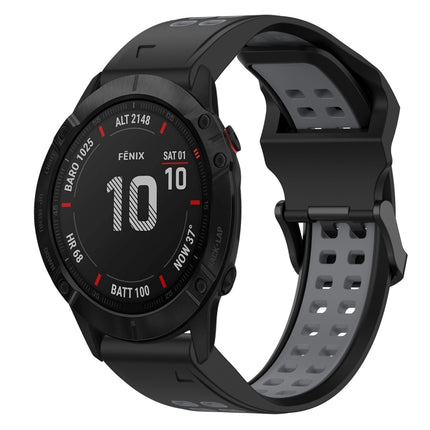 Two Color Reverse Buckle 26mm Silicone Watch Band, For Garmin Fenix 6X Pro, For Garmin Fenix 5X