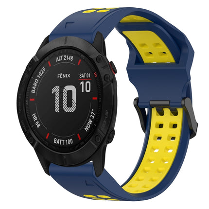 Two Color Reverse Buckle 26mm Silicone Watch Band, For Garmin Fenix 6X Pro, For Garmin Fenix 5X