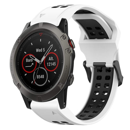 Two Color Reverse Buckle 26mm Silicone Watch Band, For Garmin Fenix 6X Pro, For Garmin Fenix 5X