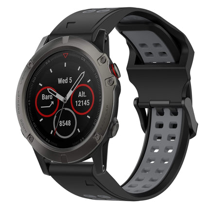 Two Color Reverse Buckle 26mm Silicone Watch Band, For Garmin Fenix 6X Pro, For Garmin Fenix 5X